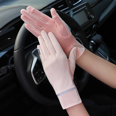 Women's Gloves Summer Uv Sun Protection Tram Outdoor Touch Screen Breathable Ice Silk Driving Gloves